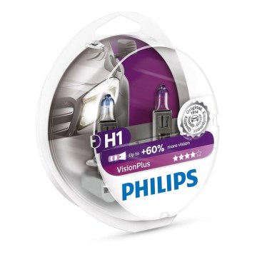 Komplet od 2 automobilske sijalice Philips VISION PLUS 12258VPS2 H1 P14,5s/55W/12V 3250K