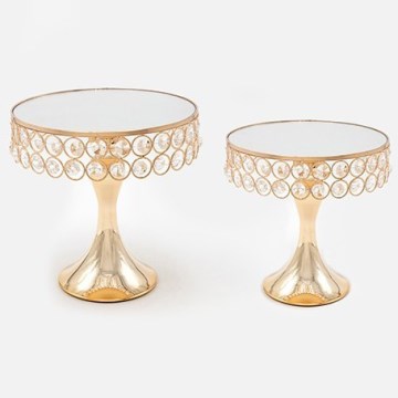 Komplet od 2 dekorativna pladnja, prečnika 20 i 25 cm, u zlatnoj boji