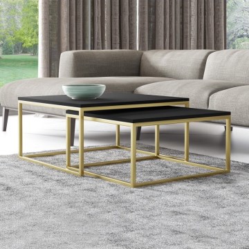 Komplet od 2 konferencijska stola DUAL, crna/zlatna