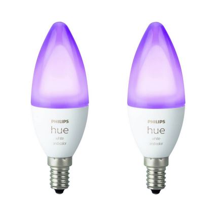 Komplet 2x LED prigušiva sijalica Philips Hue WHITE AND COLOR AMBIANCE B39 E14/5,3W/230V 2200K - 6500K