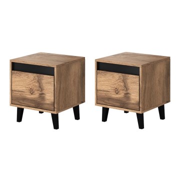 Komplet od 2 noćna ormarića NORD 45x40 cm hrast wotan/antracit