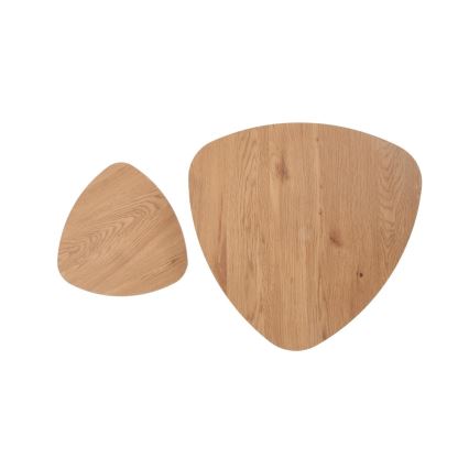 Komplet od 2 pomoćna stočića NICEA, prečnik 40/60 cm, zlatni hrast/crna