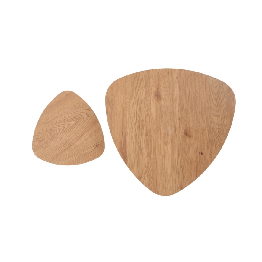 Komplet od 2 pomoćna stočića NICEA, prečnik 40/60 cm, zlatni hrast/crna