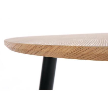 Komplet od 2 pomoćna stočića NICEA, prečnik 40/60 cm, zlatni hrast/crna