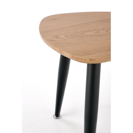 Komplet od 2 pomoćna stočića NICEA, prečnik 40/60 cm, zlatni hrast/crna