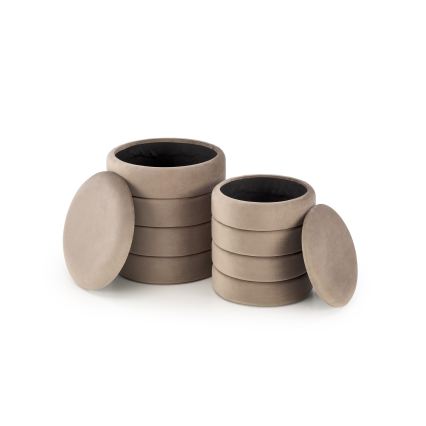 Komplet od 2 taburea PAX, prečnika 33/40 cm, u boji taupe