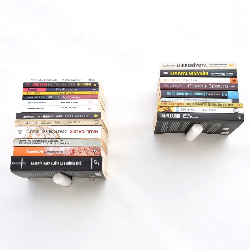 Komplet od 2 zidne police 15x21 cm, crne/bele