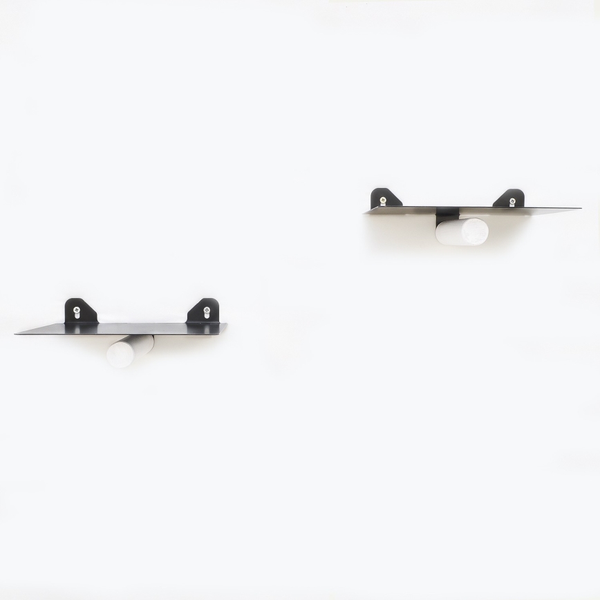 Komplet od 2 zidne police 15x21 cm, crne/bele