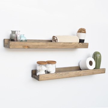 Komplet od 2 zidne police 8x60 cm od smreke