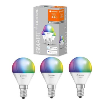 Komplet od 3 LED RGBW prigušive sijalice SMART+ E14/5W/230V 2700K-6500K Wi-Fi - Ledvance