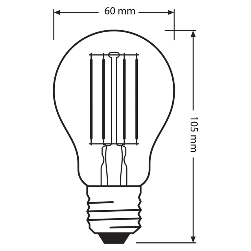 Komplet od 3 LED sijalice BASE CLASSIC FILAMENT A60 E27/11W/230V 4000K - Osram