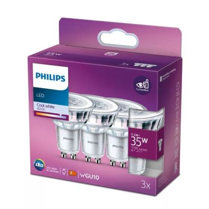 Komplet od 3 LED sijalice Philips PAR16 GU10/3,5W/230V 4000K
