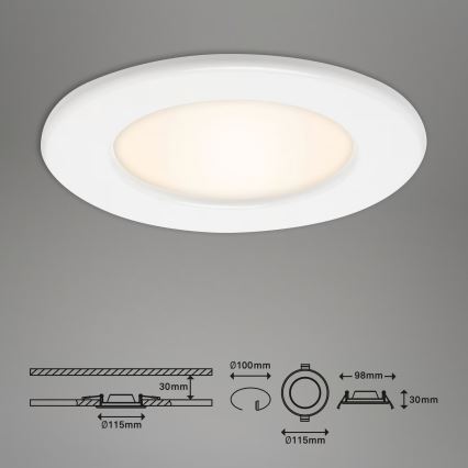 Komplet od 3 LED ugradna svetla za kupatilo LED/6W/230V 3000K IP44 bela