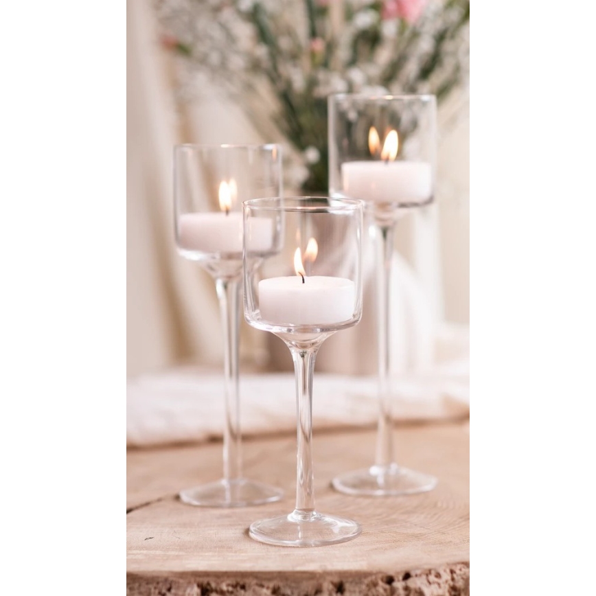 Komplet od 3 prozirna svećnjaka
