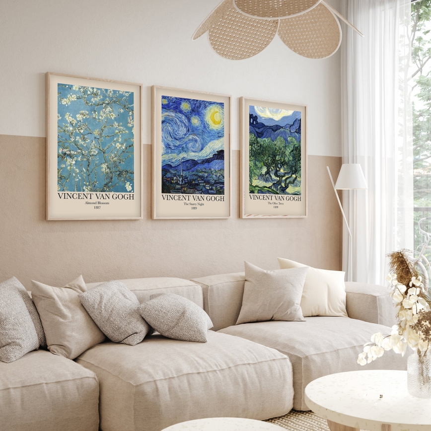 Komplet od 3 slike u okvirima 50x70 cm Vincent van Gogh