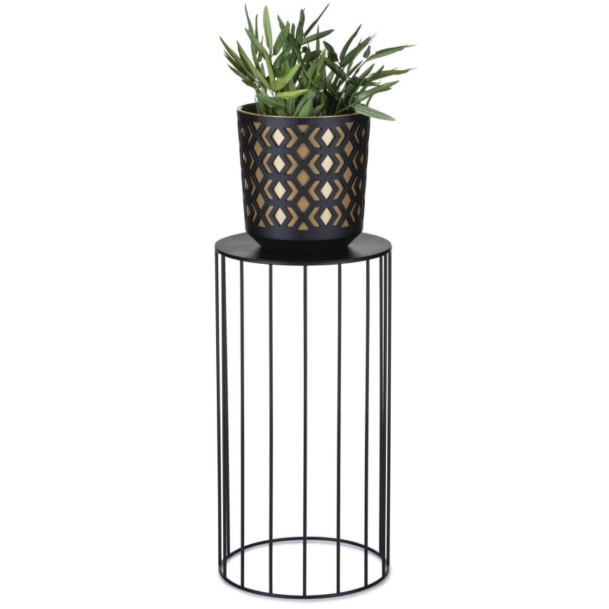 Komplet od 3 stalka za cveće LOFT — crne boje