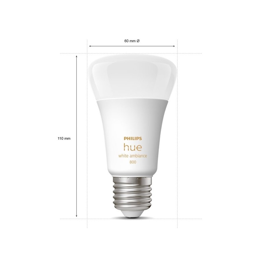 Komplet od 4 prigušiva LED sijalica Philips Hue WHITE AMBIANCE E27/6W/230V 2200-6500K