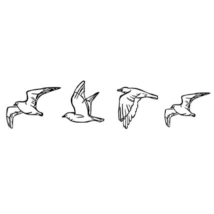 Komplet od 4 zidne dekoracije u obliku ptica od metala