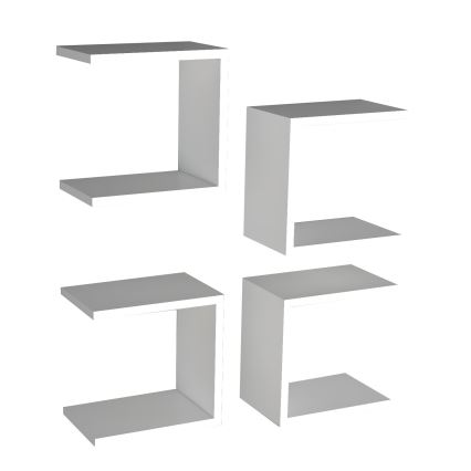 Komplet od 4 zidne police BASE 30x30 cm bele