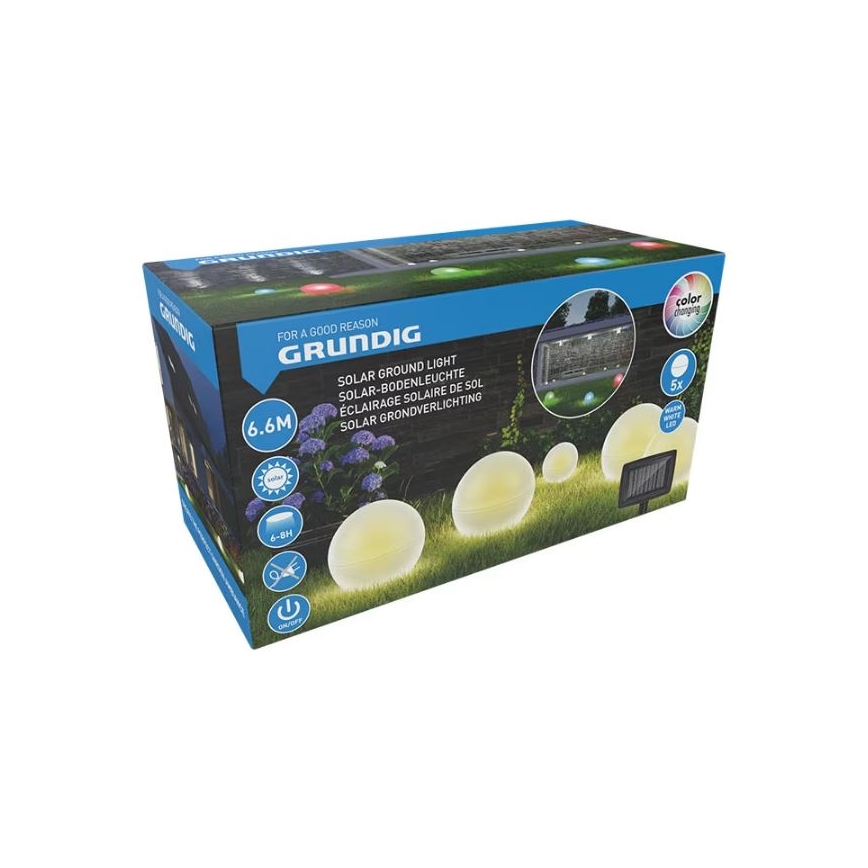 Komplet od 5 LED solarnih svetala LED/3,2V, višebojno