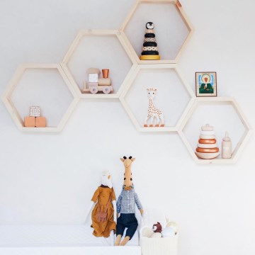 Komplet od 5 zidnih polica RAF 36x31 cm, smreka