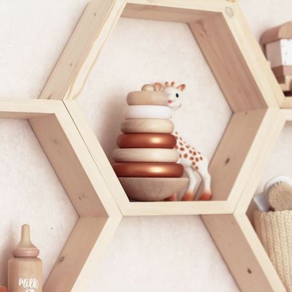 Komplet od 5 zidnih polica RAF 36x31 cm, smreka