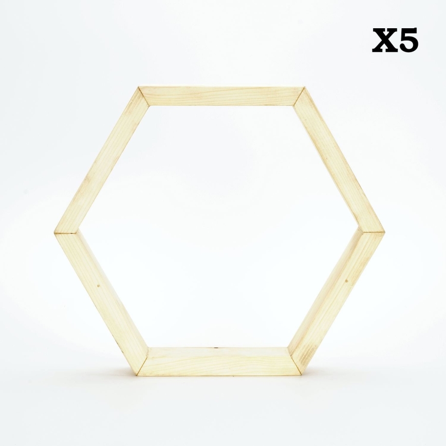 Komplet od 5 zidnih polica RAF 36x31 cm, smreka