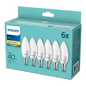 Komplet od 6 LED sijalica Philips E14/5,5W/230V 2700K