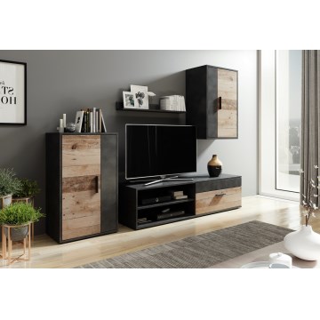 Komplet za dnevni boravak BRICK braon/crna