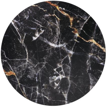 Konferencijski sto HARISSA 41x42 cm, zlatno-crni dekor mermera