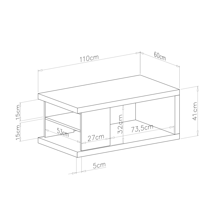 Konferencijski sto LORA sa policom i prostorom za odlaganje bež/crna