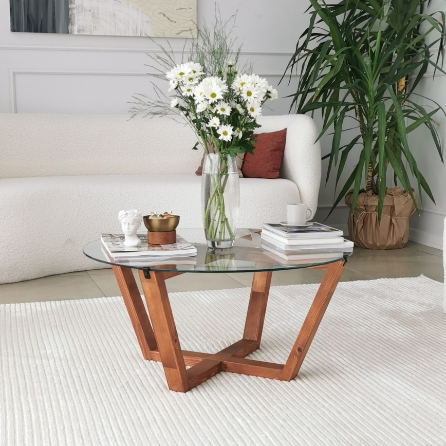 Konferencijski sto LOTUS 35x75 cm braon/proziran