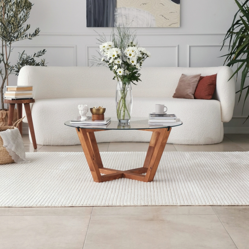 Konferencijski sto LOTUS 35x75 cm braon/proziran