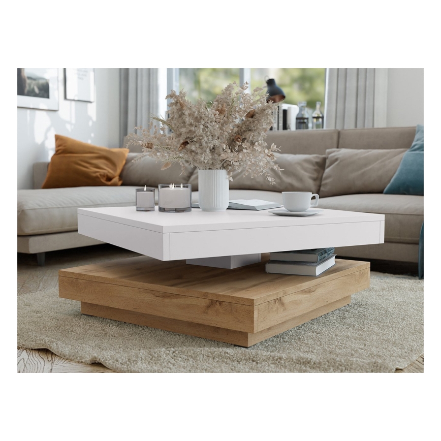 Konferencijski sto NENANI 34x70 cm bela/hrast wotan