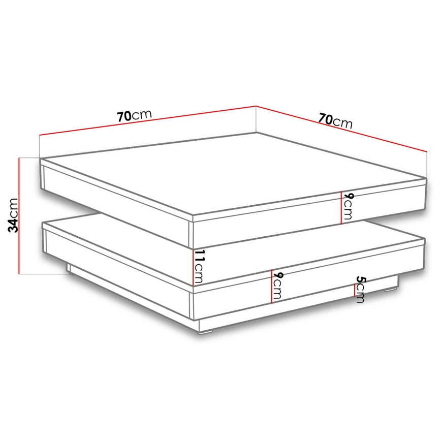 Konferencijski sto NENANI 34x70 cm bela/hrast wotan