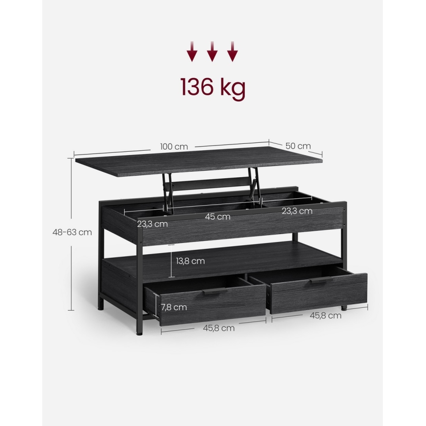 Konferencijski sto sa podiznom pločom NYRO, crni