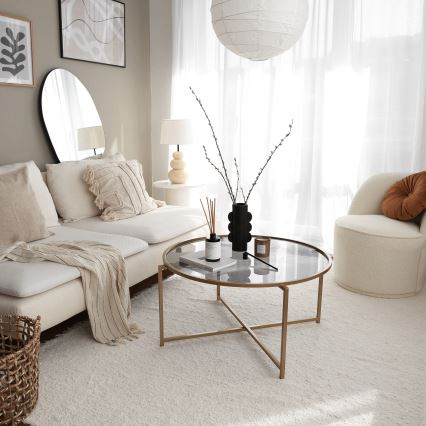 Konferencijski sto SUN 40x83 cm zlatan/transparentan