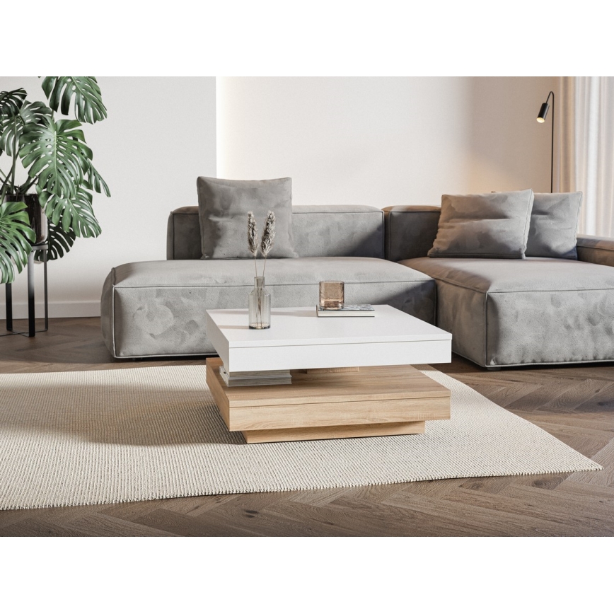 Konferencijski sto TIMO beli/hrast sonoma