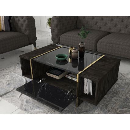 Konferencijski sto VEYRON 37,3 x 103,8 cm crna/zlatna