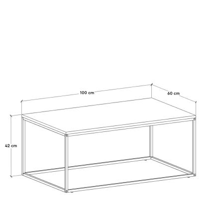 Konferencijski stočić 42x100 cm u crnoj boji