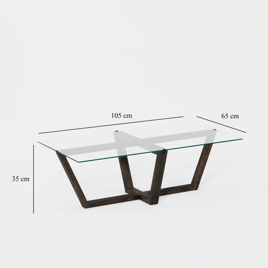 Konferencijski stočić AMALFI 35x105 cm borovina/transparentan