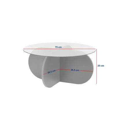 Konferencijski stočić BUBBLE prečnik 75 cm bež/proziran