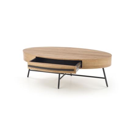 Konferencijski stočić sa fiokom CAROLINA 41x120 cm zlatni hrast/crna