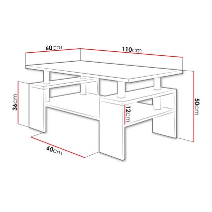 Konferencijski stočić CUBE 50x110 cm hrast sonoma
