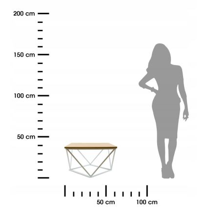 Konferencijski stočić CURVED 60x60 cm bela/bež