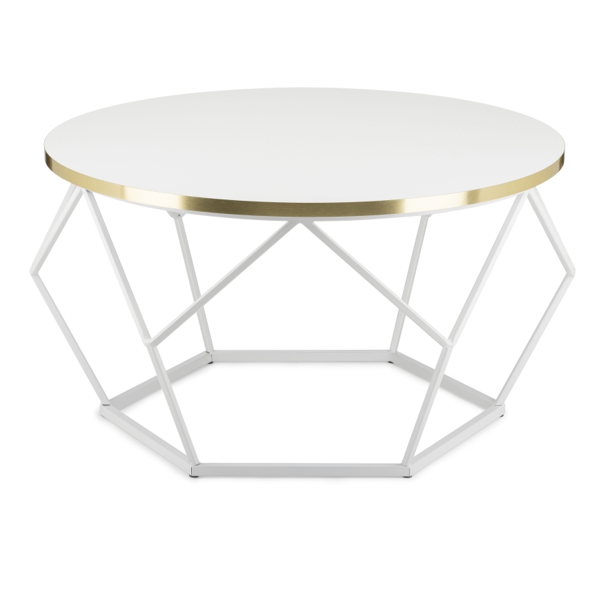 Konferencijski stočić DIAMOND 40x70 cm zlatna/bela