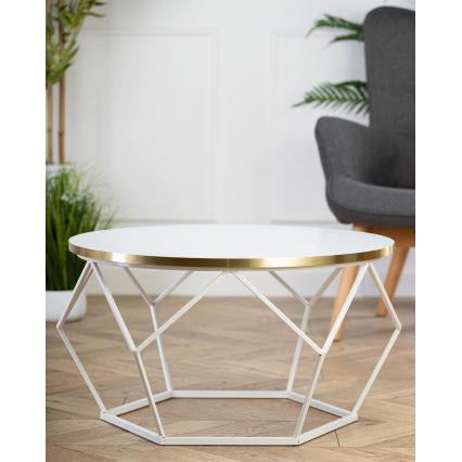Konferencijski stočić DIAMOND 40x70 cm zlatna/bela