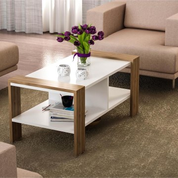 Konferencijski stočić ERICA 42x90 cm bela/braon