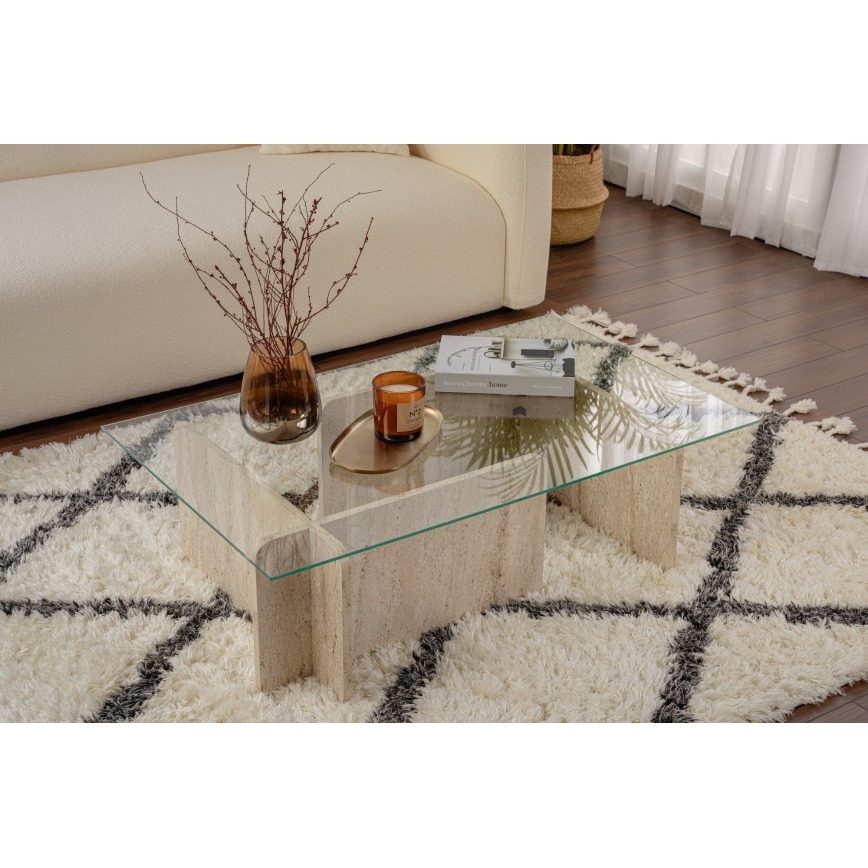 Konferencijski stočić ESCAPE 105x65 cm bež/prozirno