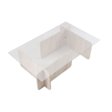 Konferencijski stočić ESCAPE 105x65 cm bež/prozirno